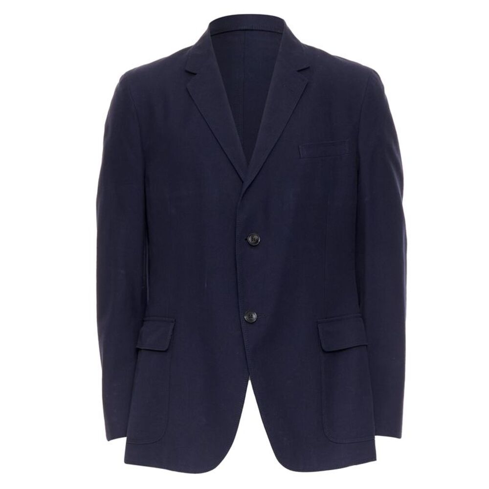 Gucci navy cotton single breasted blazer